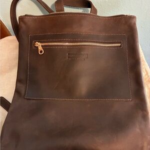 Parker Chocolate Leather Backpack